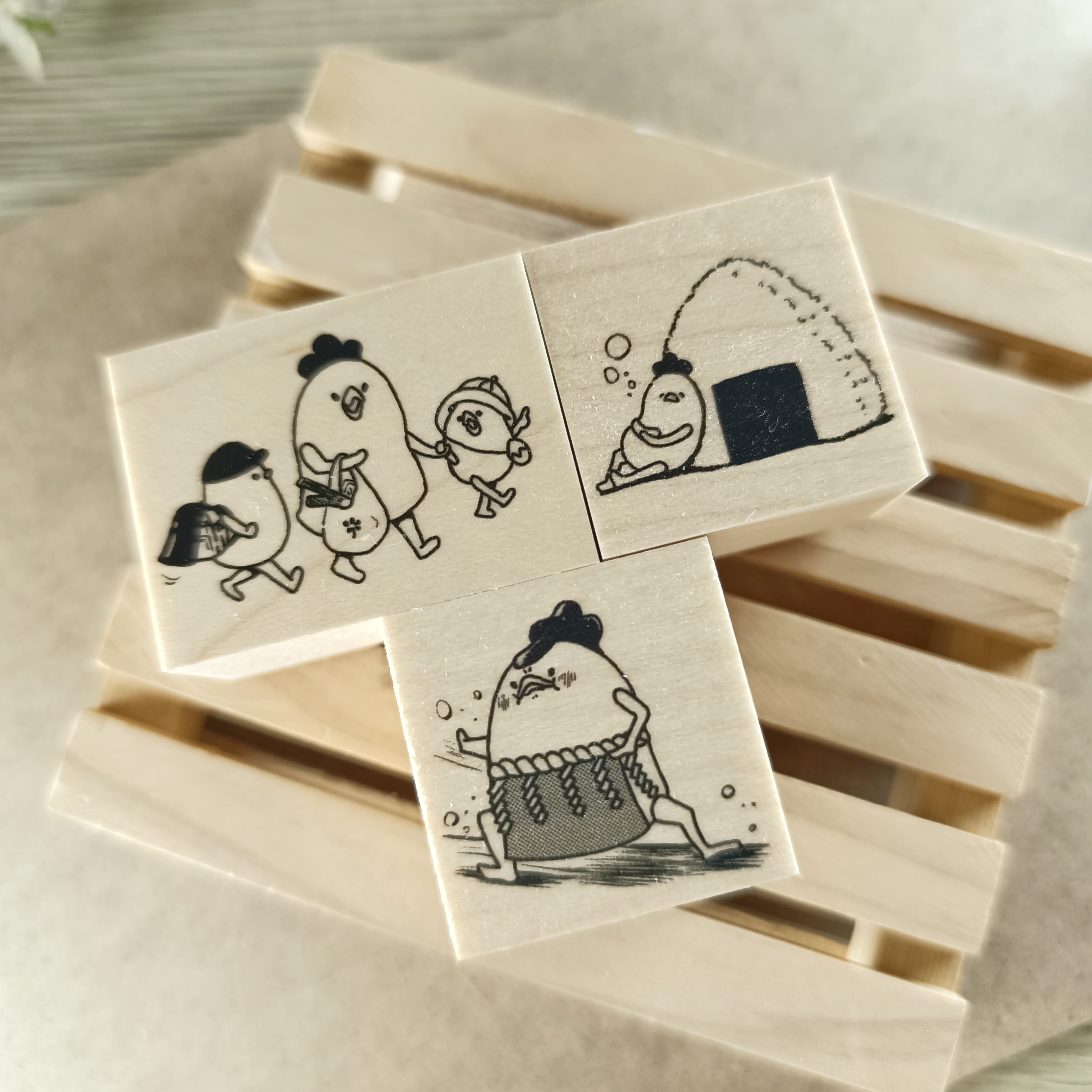 日本YUN．雞家族系列 原創櫸木印章 2024春季新品