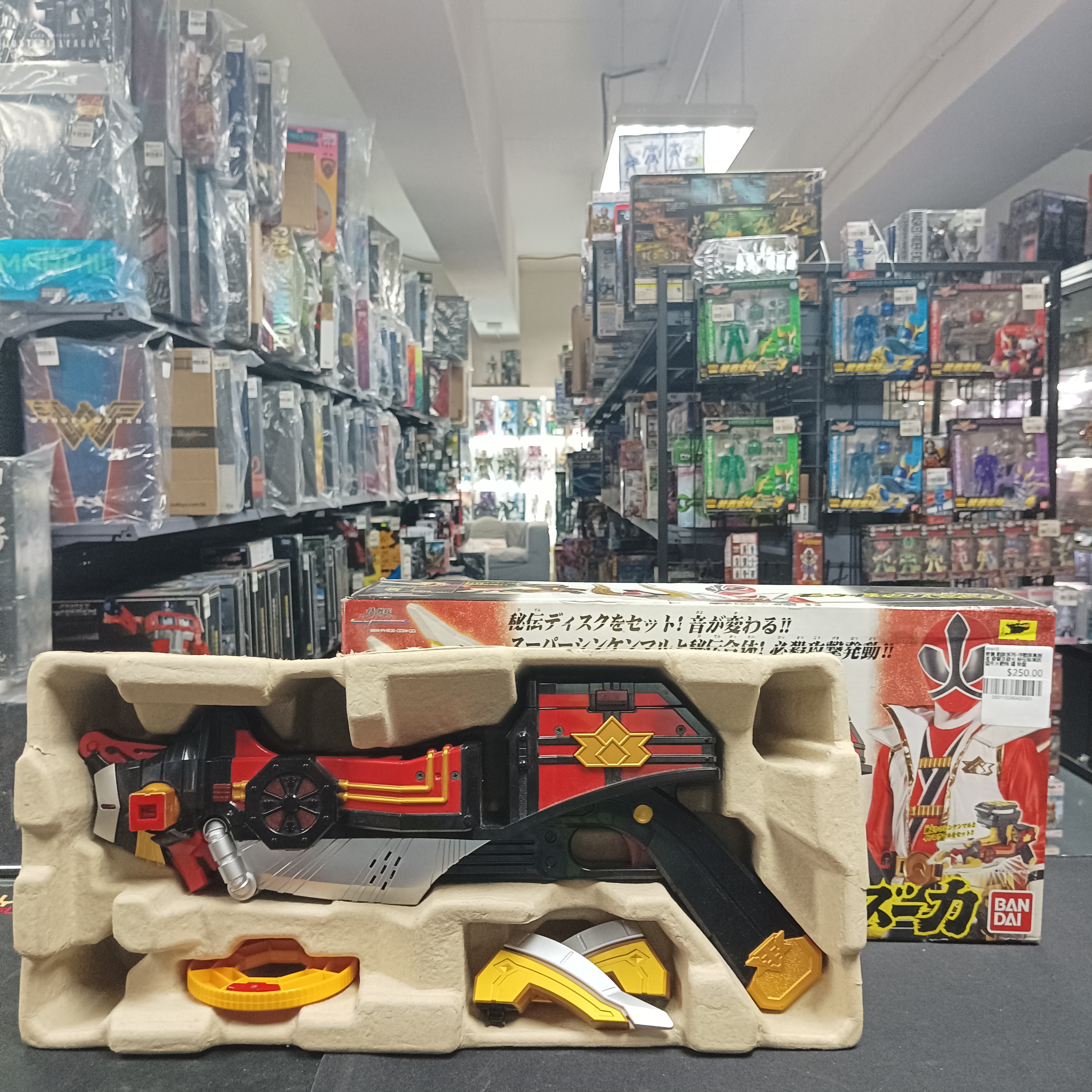 寄賣 戰隊系列-侍戰隊真劍者 發聲及發光 秘伝裝填銃 猛牛火箭炮 連 秘盤