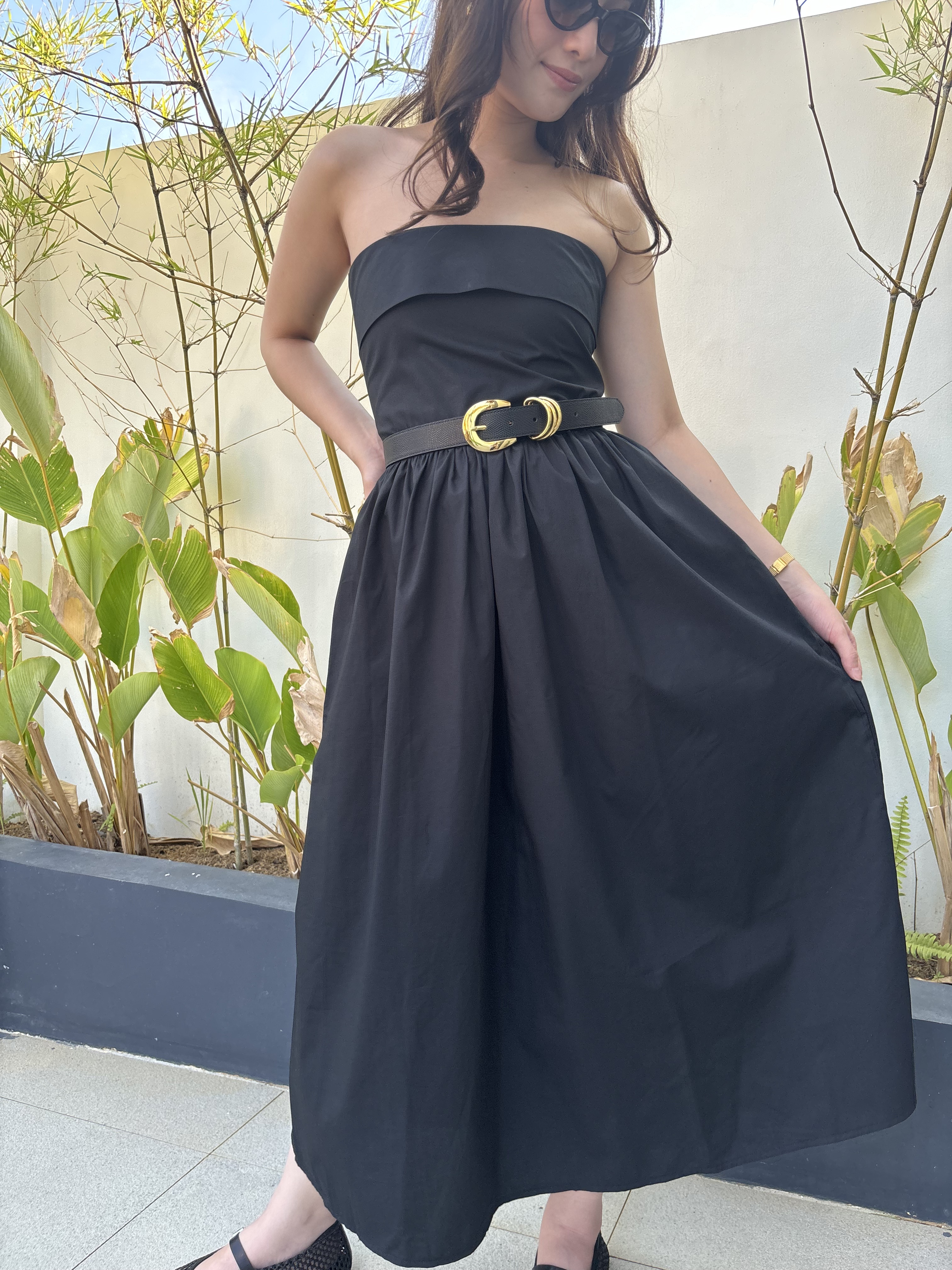 Lila Poplin Dress - Black