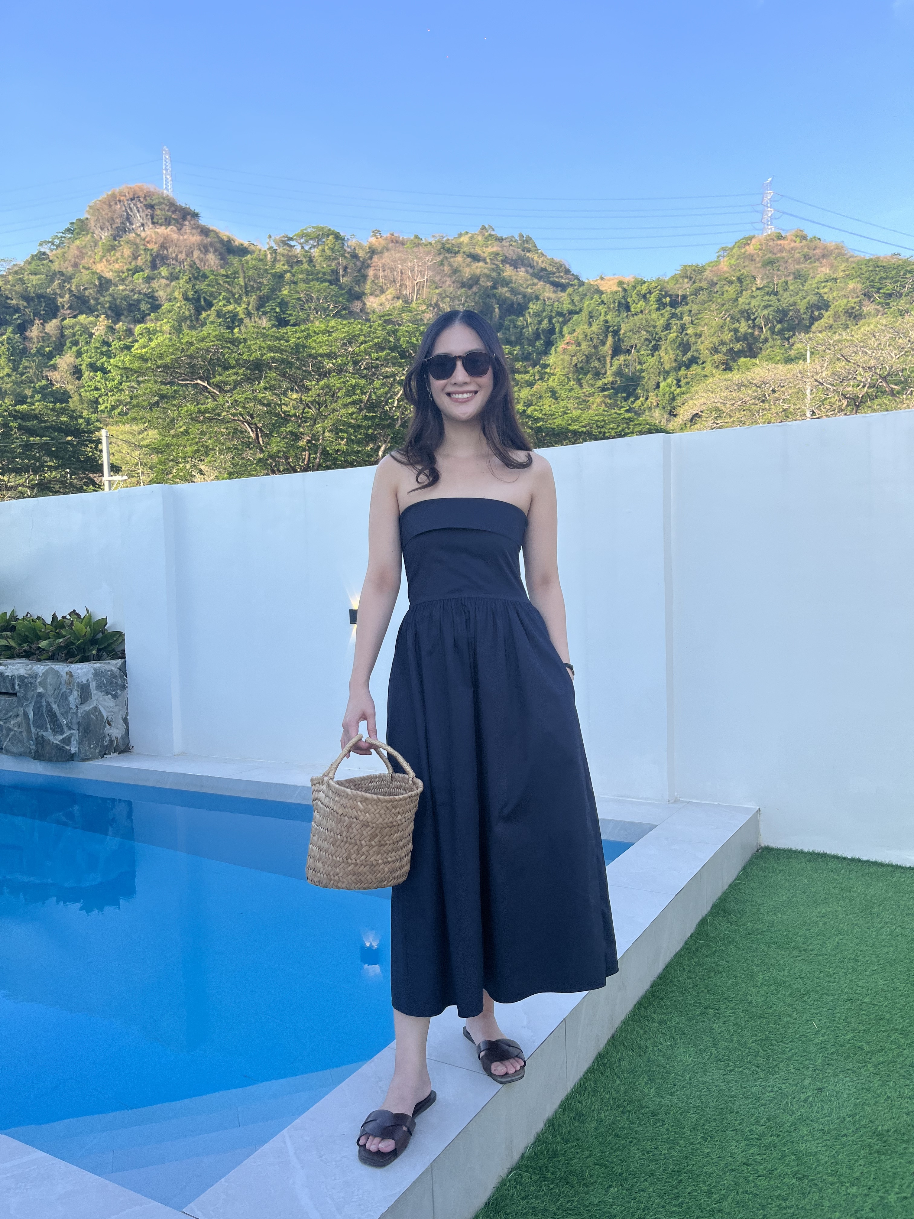 Lila Poplin Dress - Navy