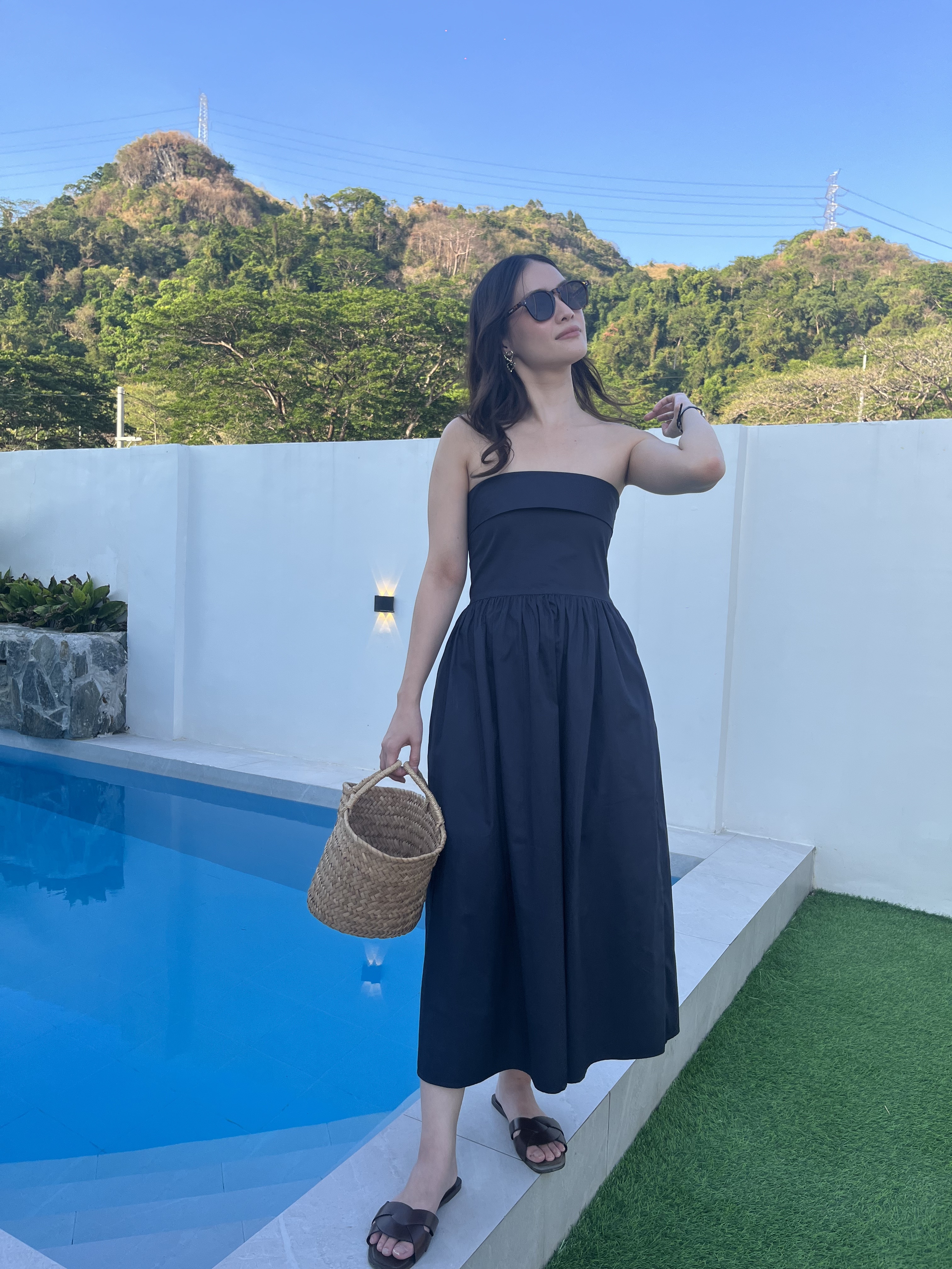 Lila Poplin Dress - Navy