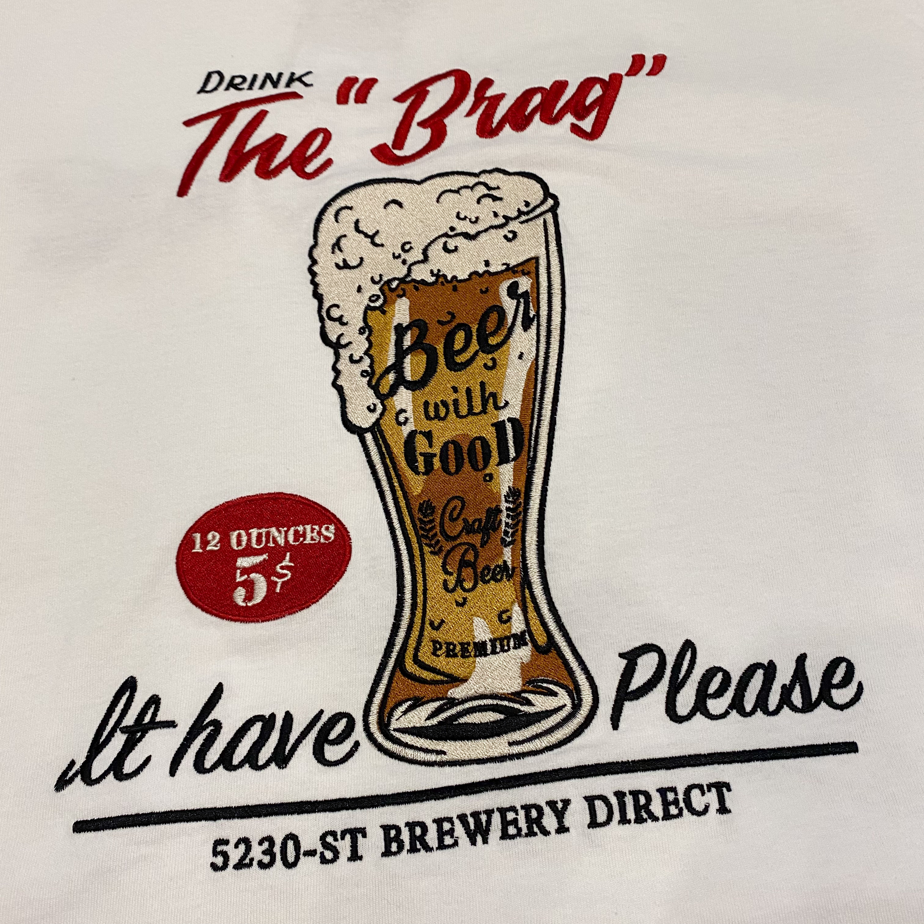 【日貨】夏日啤酒刺繡短TEE