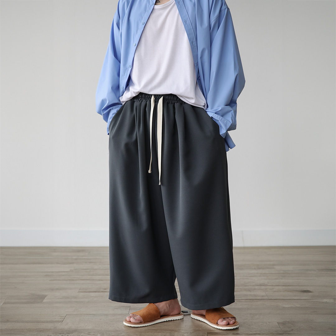 氣球寬腿束帶褲