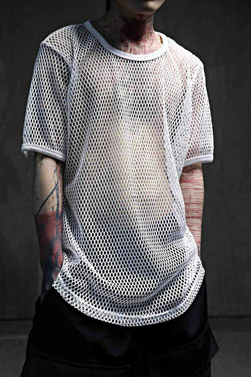 寬鬆款透視網紗短袖T恤