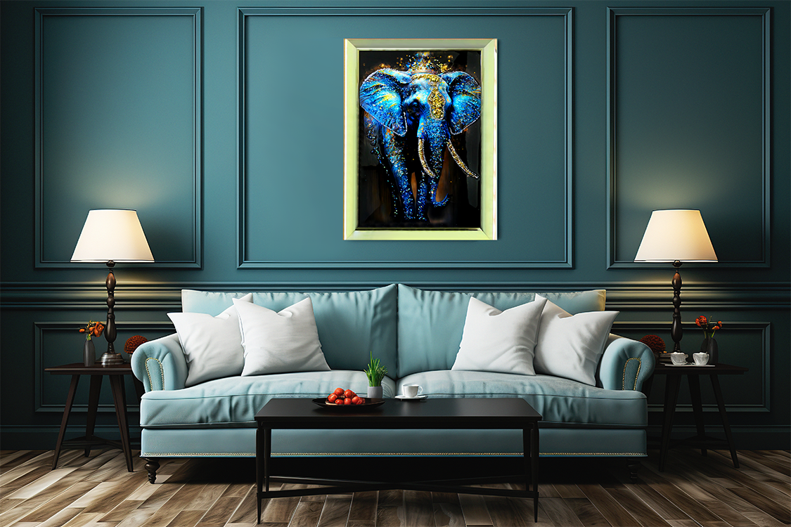 精緻藝術貼鑽晶瓷畫｜藝術晶瓷畫｜《象》｜40x60尺寸