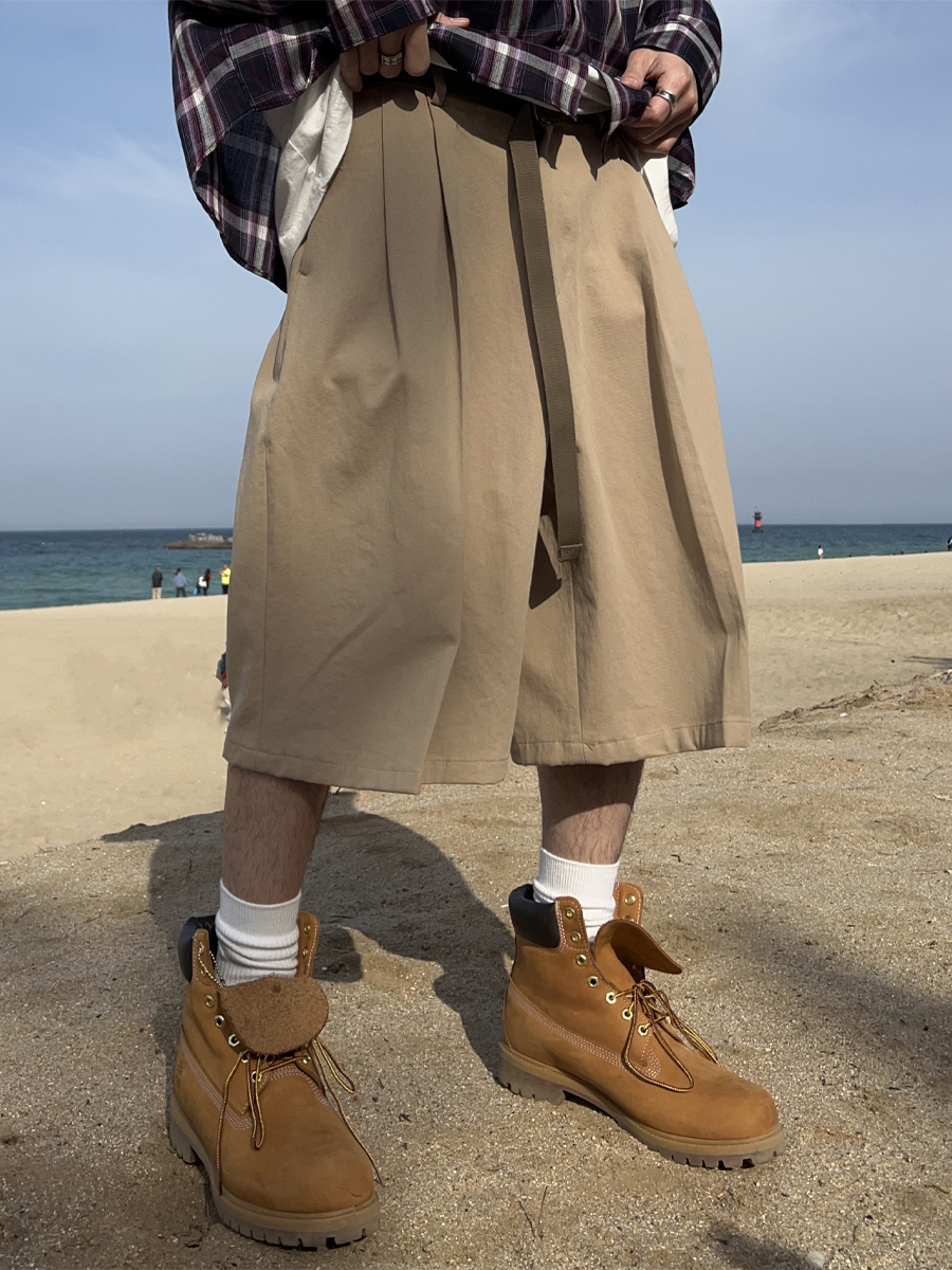 氣球寬大棉腰帶短褲