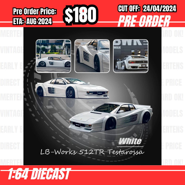 RS-$180  * Star Model * 1:64 Testarossa LB Works White [OD22/04]