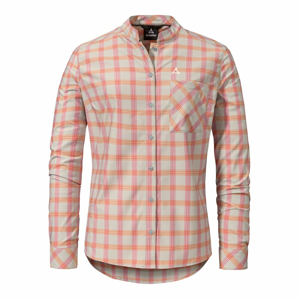 【Schoffel】女快乾透氣長袖襯衫 / 24SL50-13435-[格紋橘、格紋綠]