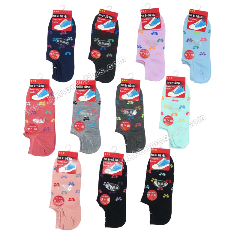 3對裝 女裝/童裝 細針編職花隠形襪