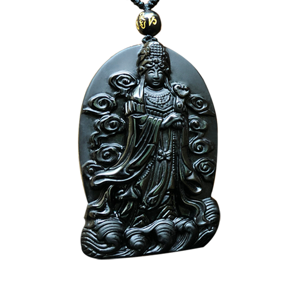 【菩提居】黑曜石媽祖吊墜