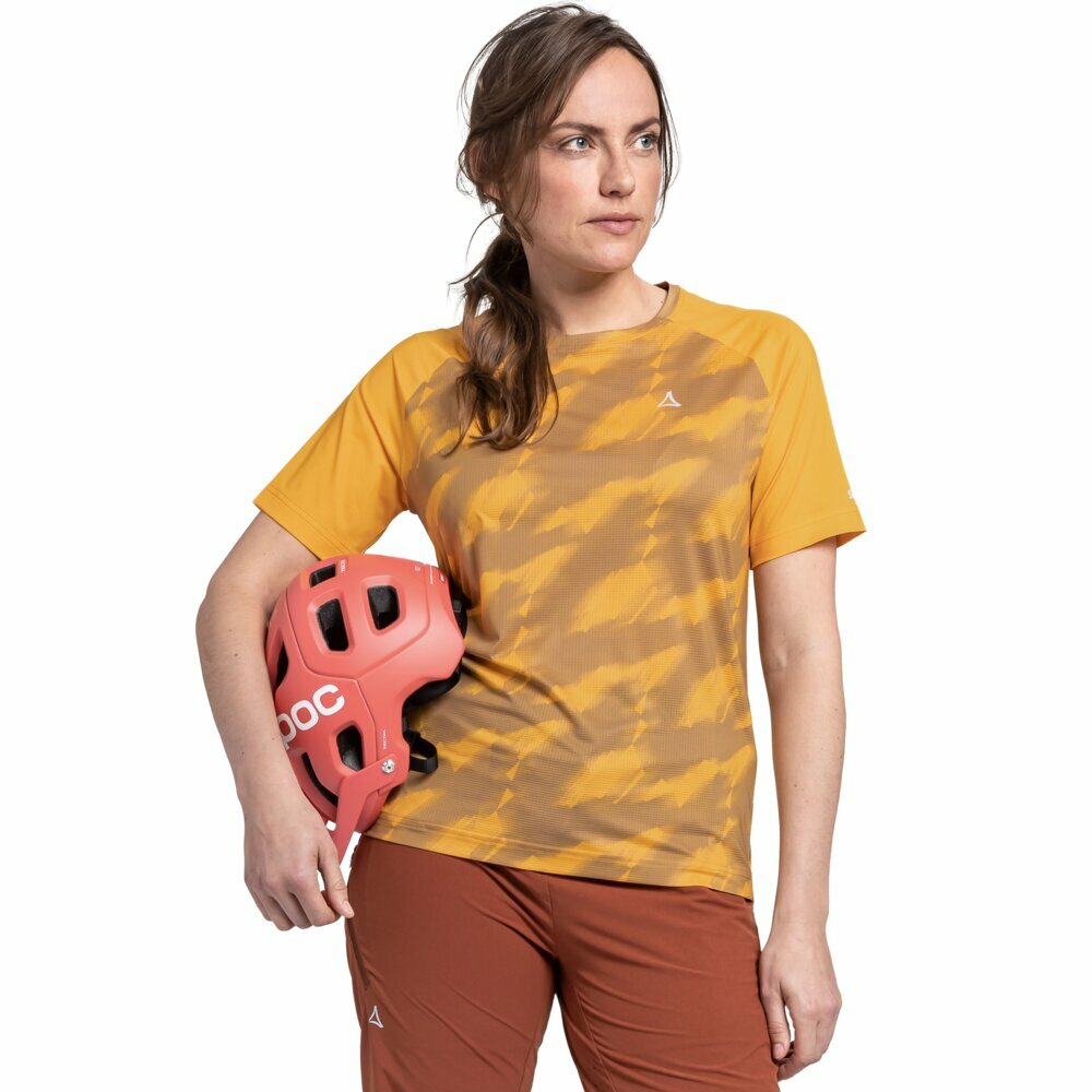 【Schoffel】女排汗快乾彈性印花上衣 / 24SL50-13559-[薑黃]