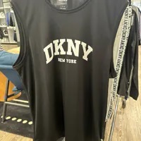 [S] DKNY LOGO PRINT TANK TOP T-SHIRT,BLACK, DBSHJ462-BLK [FINAL SALE] (SD887)