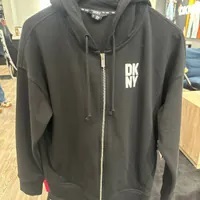 [S] DKNY PUFF LOGO FULL ZIP HOODIE WITH POCKETS,BLACK, DP4J9394-BLK (SD890)