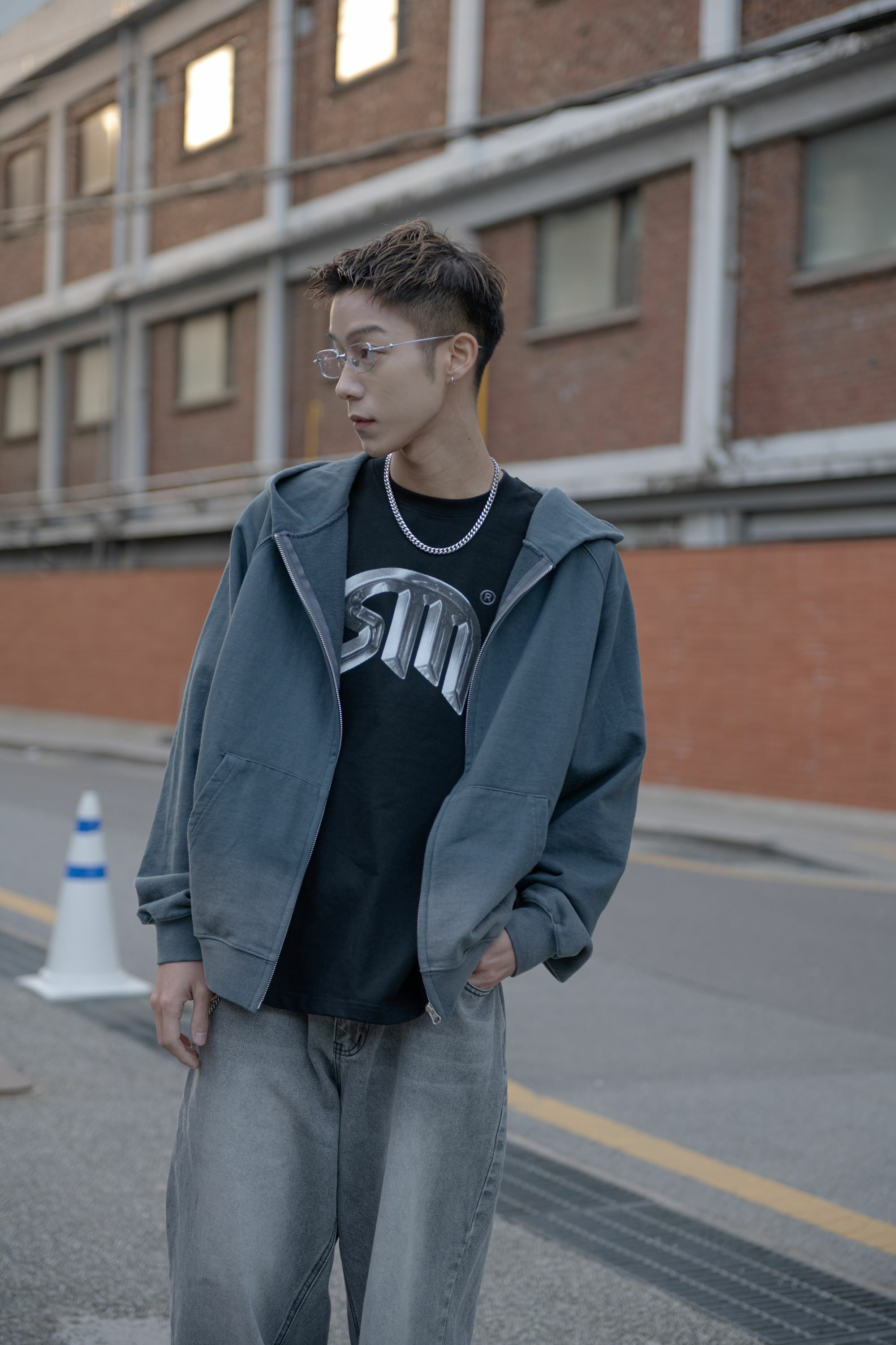 SIMON MADE OW-2332【特】漸層水洗 做舊  vintage 復古 連帽 外套