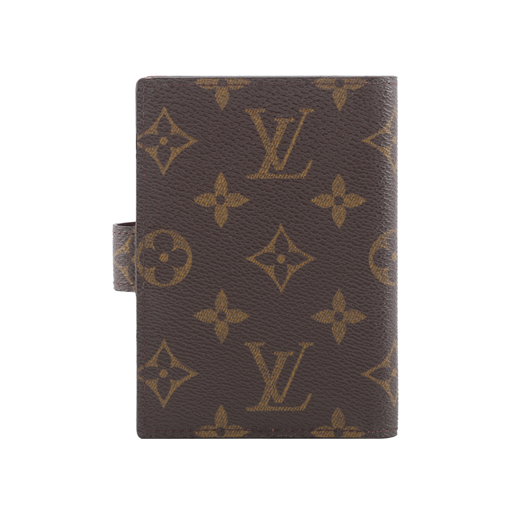 【Louis Vuitton / LV】Monogram 塗層帆布釦式對開記事本套 M63028