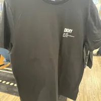 [S] DKNY LOGO PATCH PRINT T-SHIRT,BLACK, M9910203-BLK (SD904)
