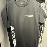 [S] DKNY SIDE LOGO PRINT T-SHIRT,BLACK, M1410014-BLK (SD907)