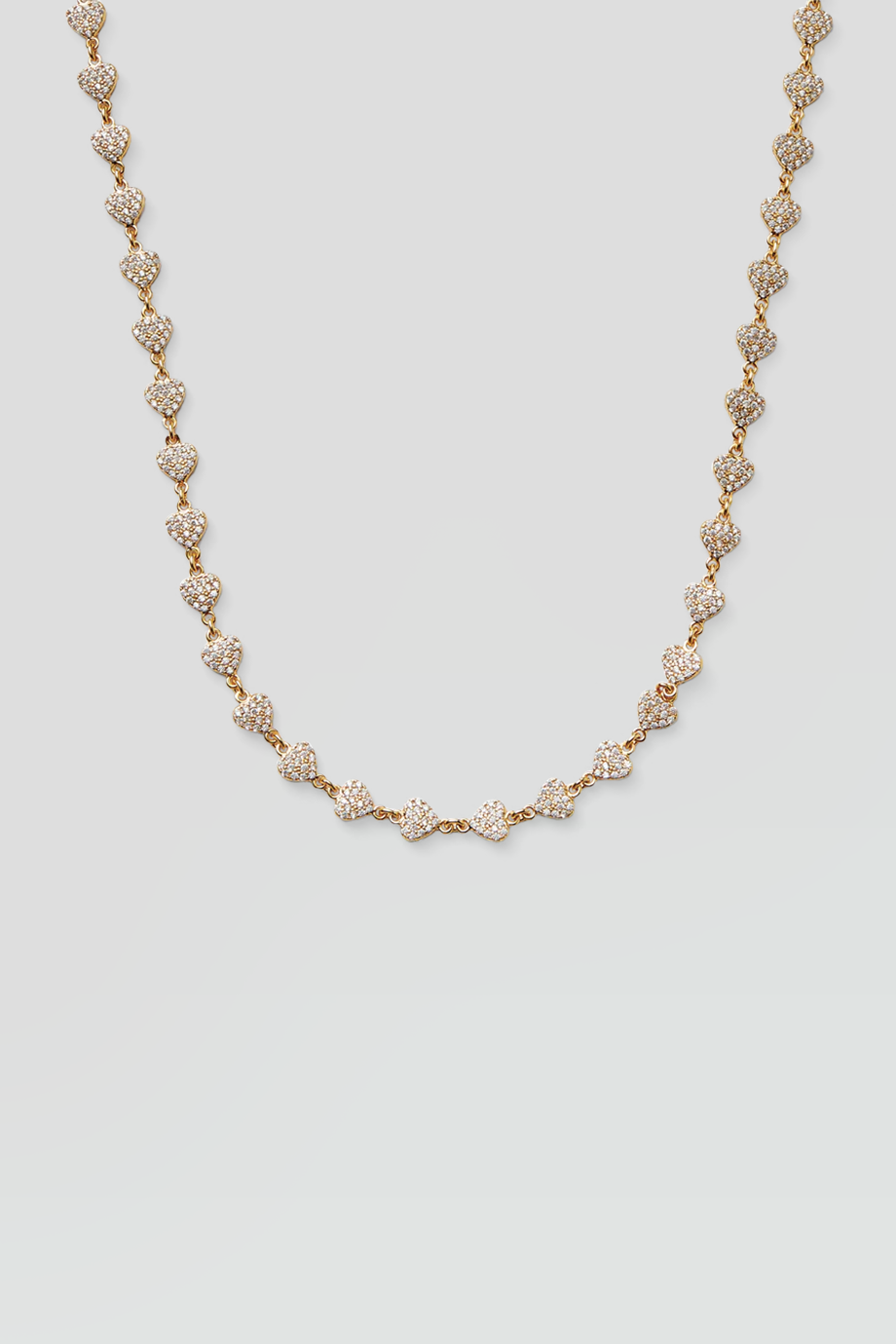 Crystal Haze｜HABIBTI 金色鑲鑽愛心串項鍊