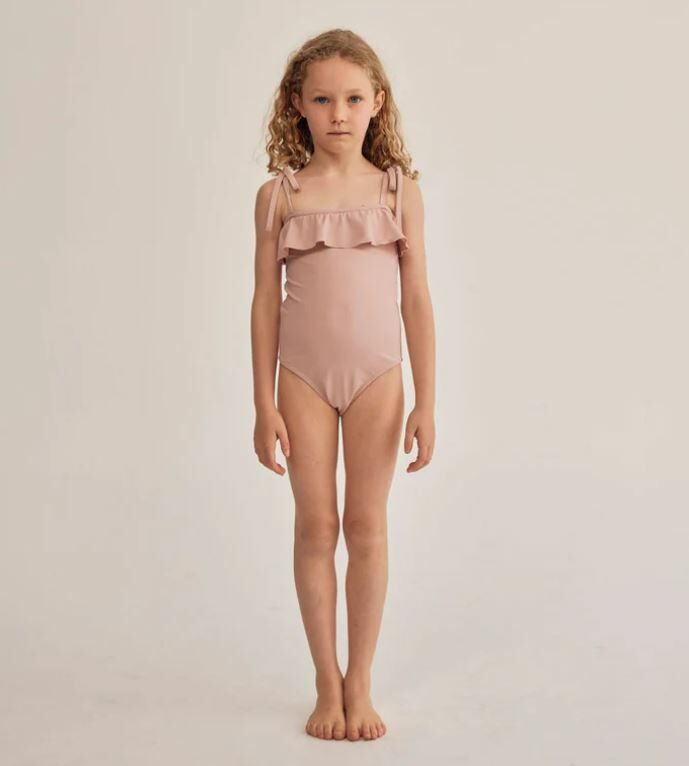 DAUGHTER  荷葉綁帶泳衣 Maja Swimsuit - Rose