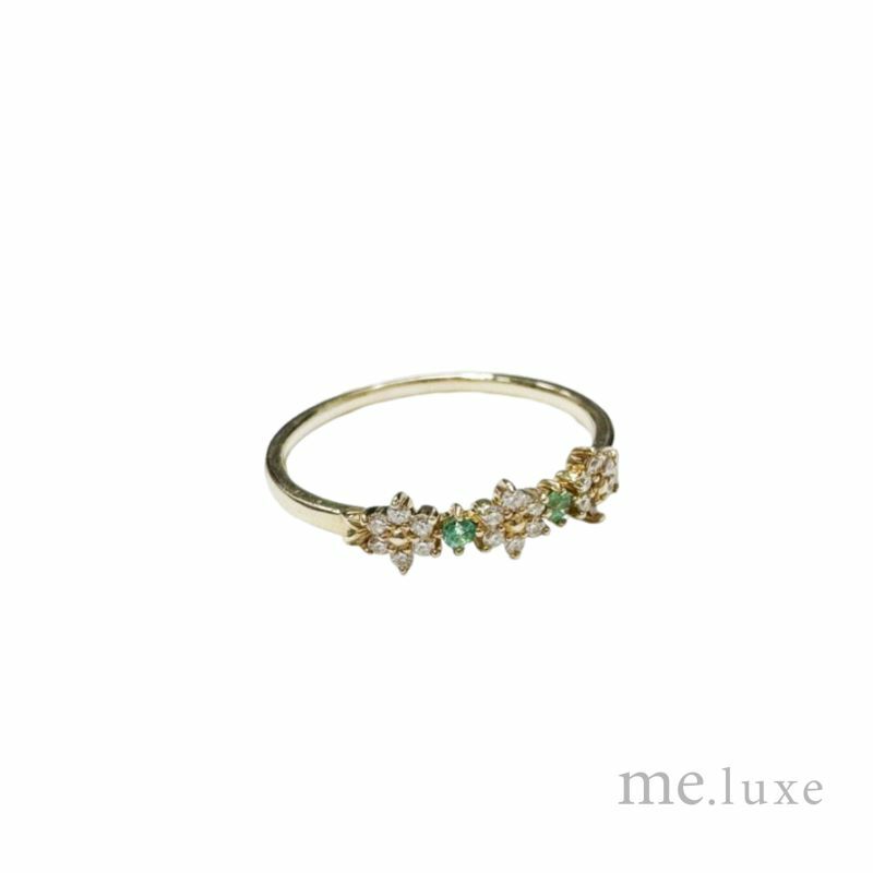 【me.luxe】K10花見祖母綠7分鑽石戒