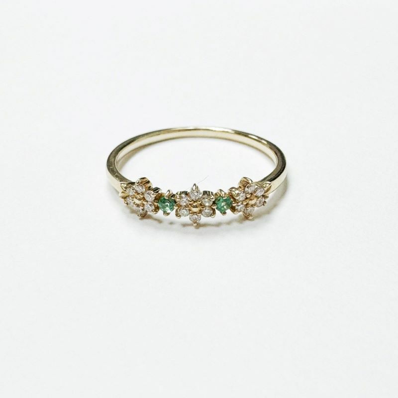 【me.luxe】K10花見祖母綠7分鑽石戒