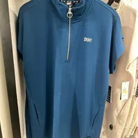 [S] DKNY METALLIC BUBBLE LOGO HALF ZIP DRESS,DARK BLUE, DP3D4826-P07 (SD918)