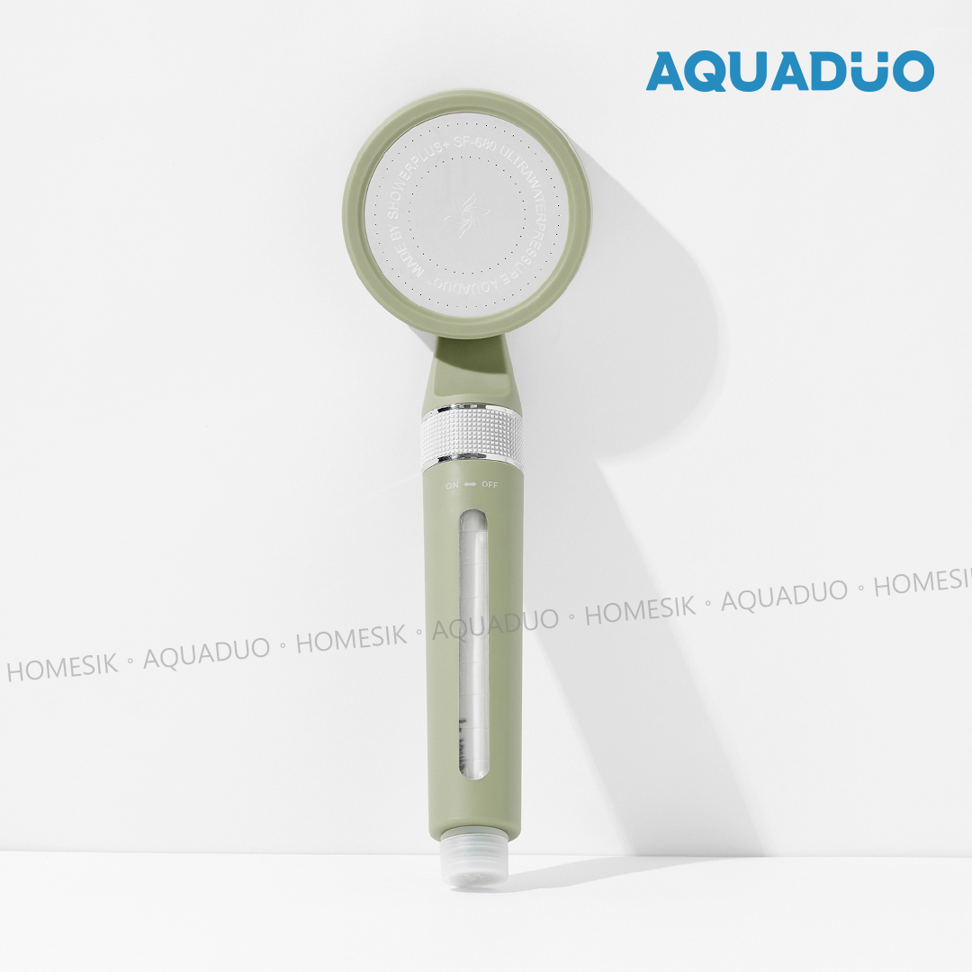 高級花系加寬版開/關 橄欖綠 除氯增壓沐浴過濾花灑頭 (連濾芯) SF-680-OLV