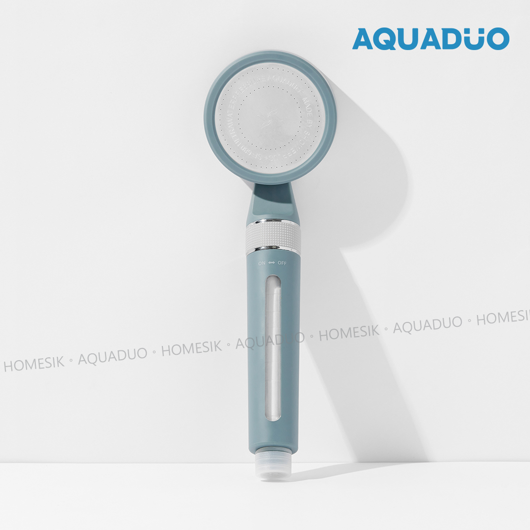 高級花系加寬版開/關 夏威夷藍 除氯增壓沐浴過濾花灑頭 (連濾芯) SF-680-HAB