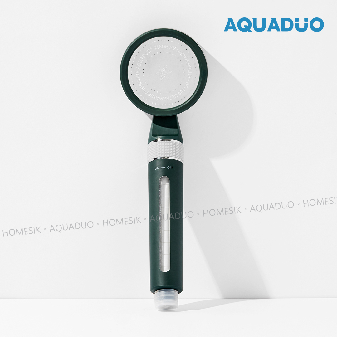 高級花系加寬版開/關 深綠 除氯增壓沐浴過濾花灑頭 (連濾芯) SF-680-DGR