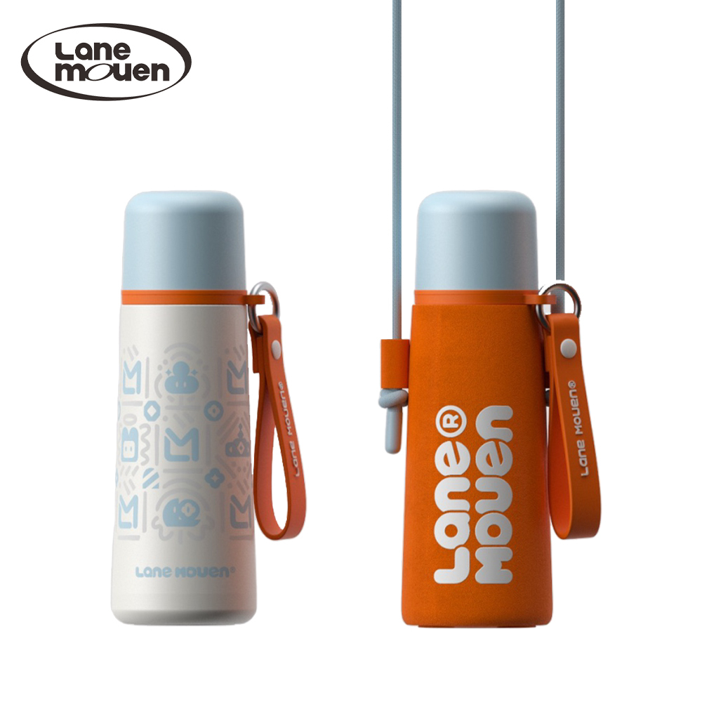Lane mouen 手繪系列兩用不鏽鋼保溫杯 500ml (附贈水壺背帶)  - 藍色