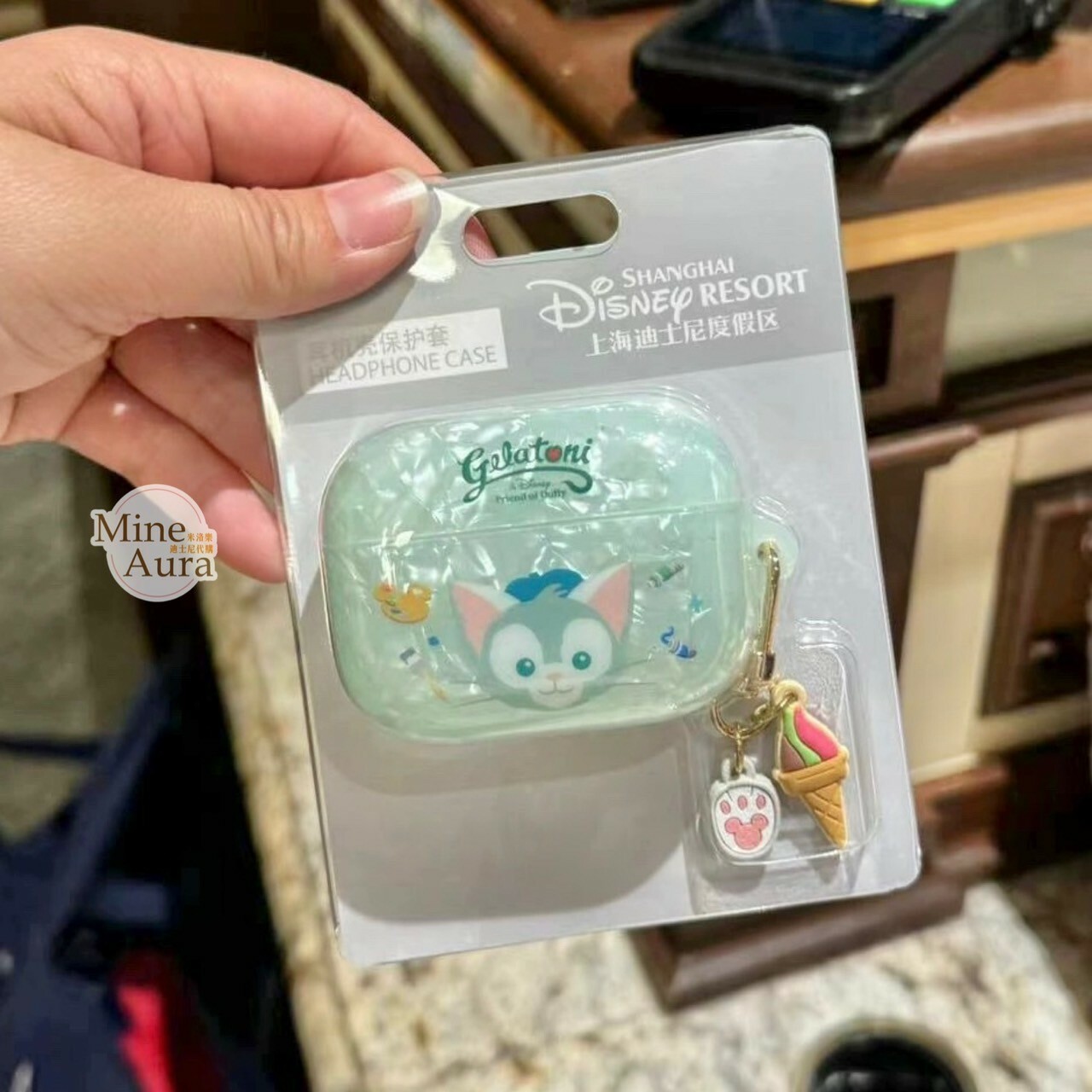 傑拉托尼 畫家貓 Gelatoni 冰淇淋掛飾 apple AirPods Pro 2 耳機保護套 -上海迪士尼樂園
