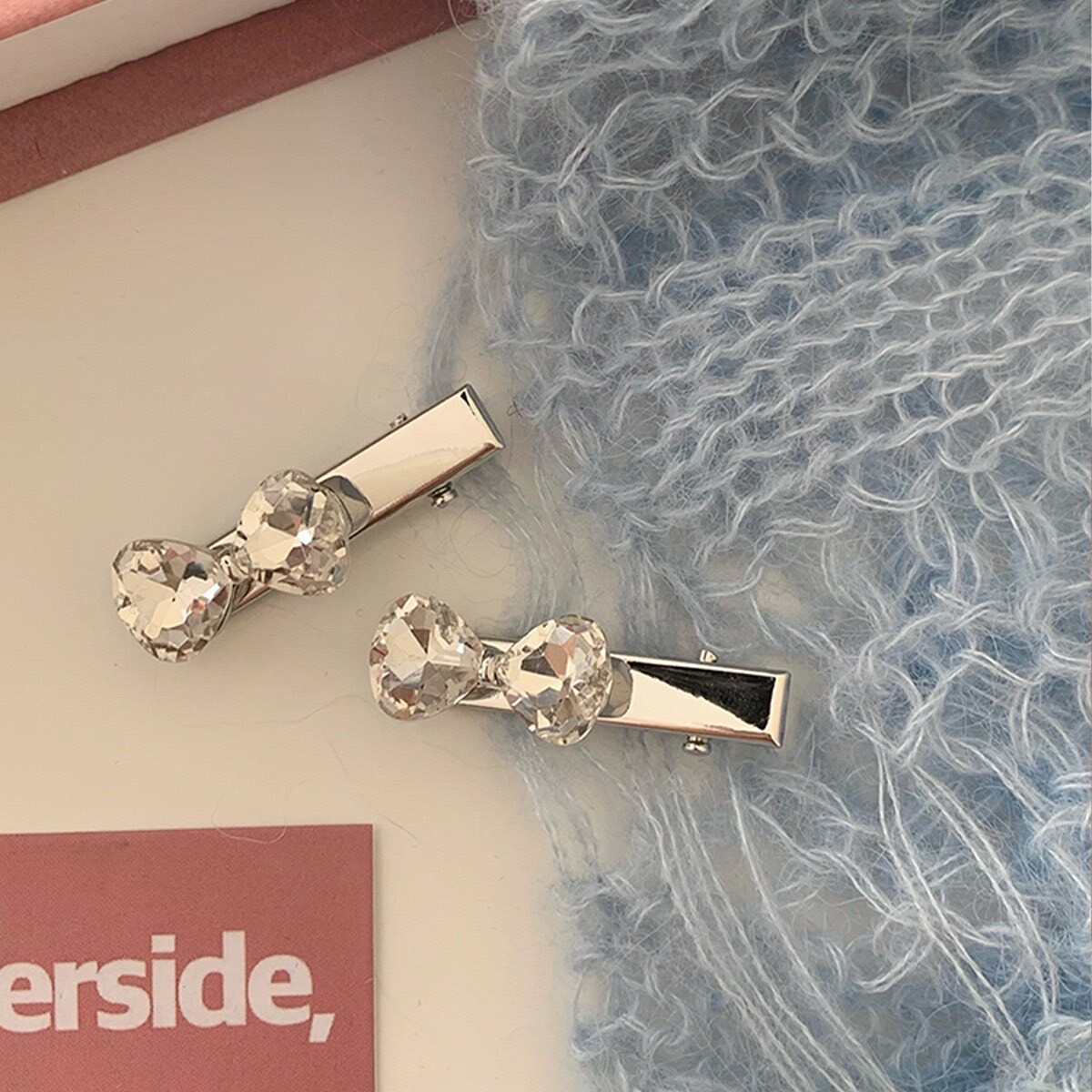 C26蝴蝶結鋯石對夾（一組）