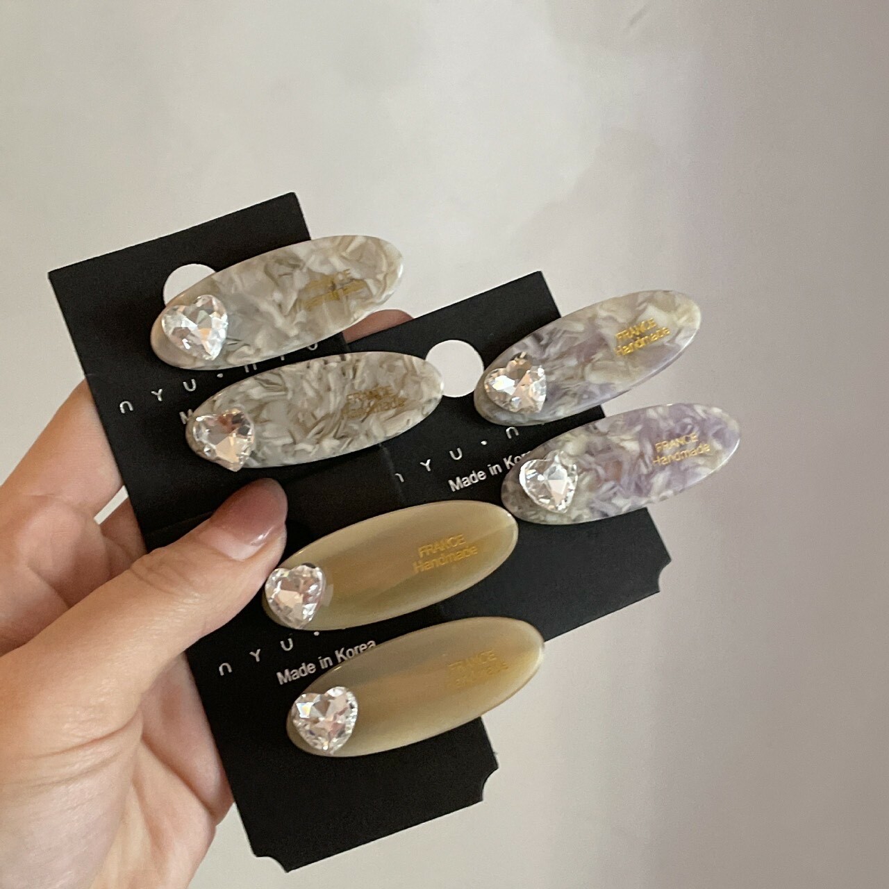 C24愛心鑽石大理石壓夾（單支）