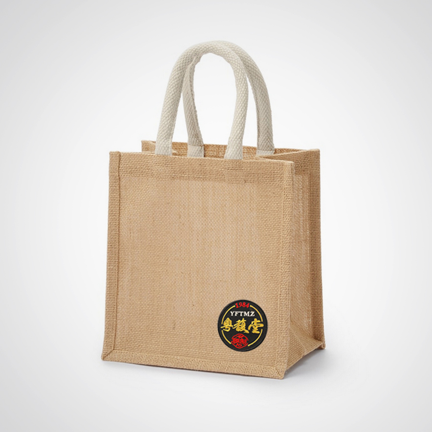【 粵馥堂 】天然黃麻手提袋 小