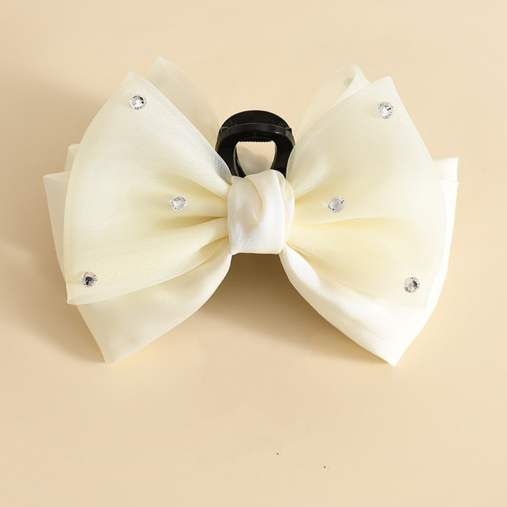 Z444網紗滿天星蝴蝶結鯊魚夾