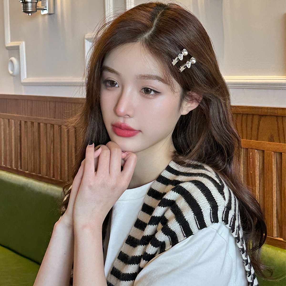 C26蝴蝶結鋯石對夾（一組）