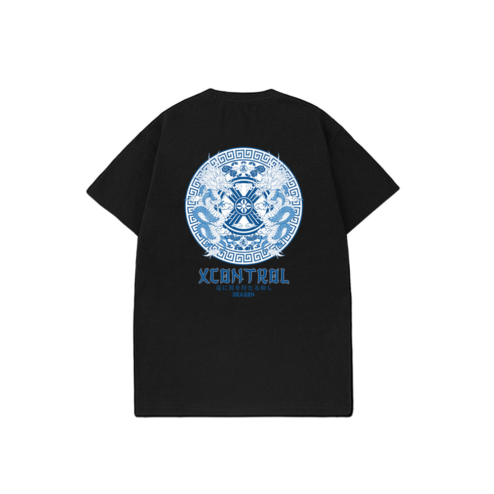 XCTRL 青花瓷辰龍短T-黑