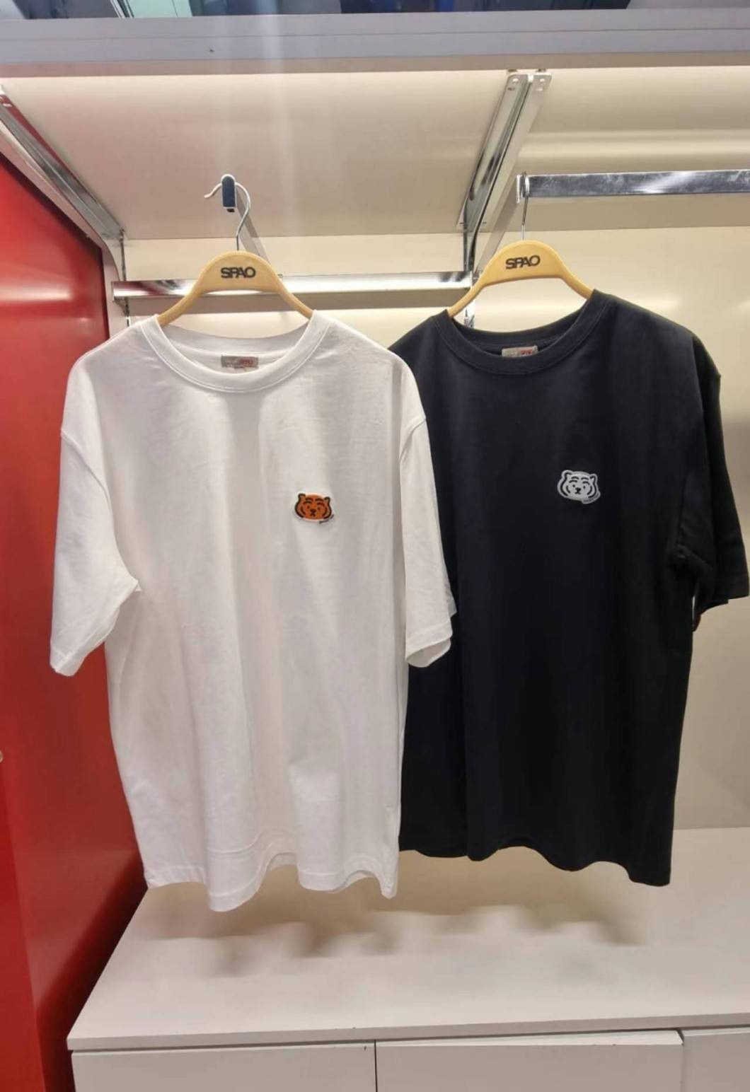 【Luxury】韓國代購 SPAO x MuziK Tiger 胖胖虎 萌萌虎 黑+白 兩件一組 短袖 聯名款 短T 純棉
