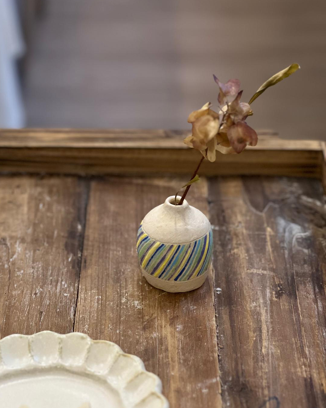 手工陶器 扭紋小花器｜陶房CONEL