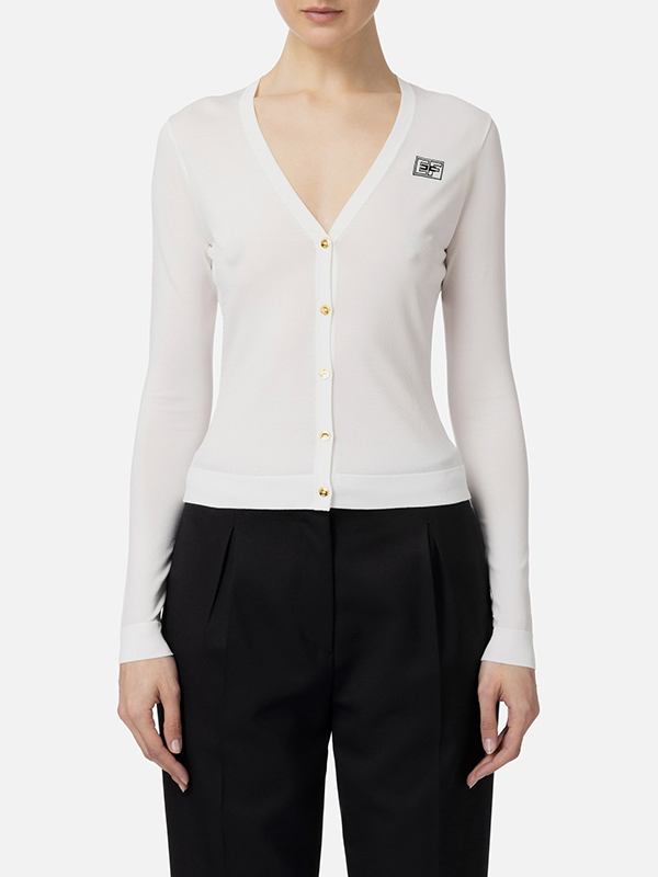 ‍‍Elisabetta Franchi 合身針織外套(白)