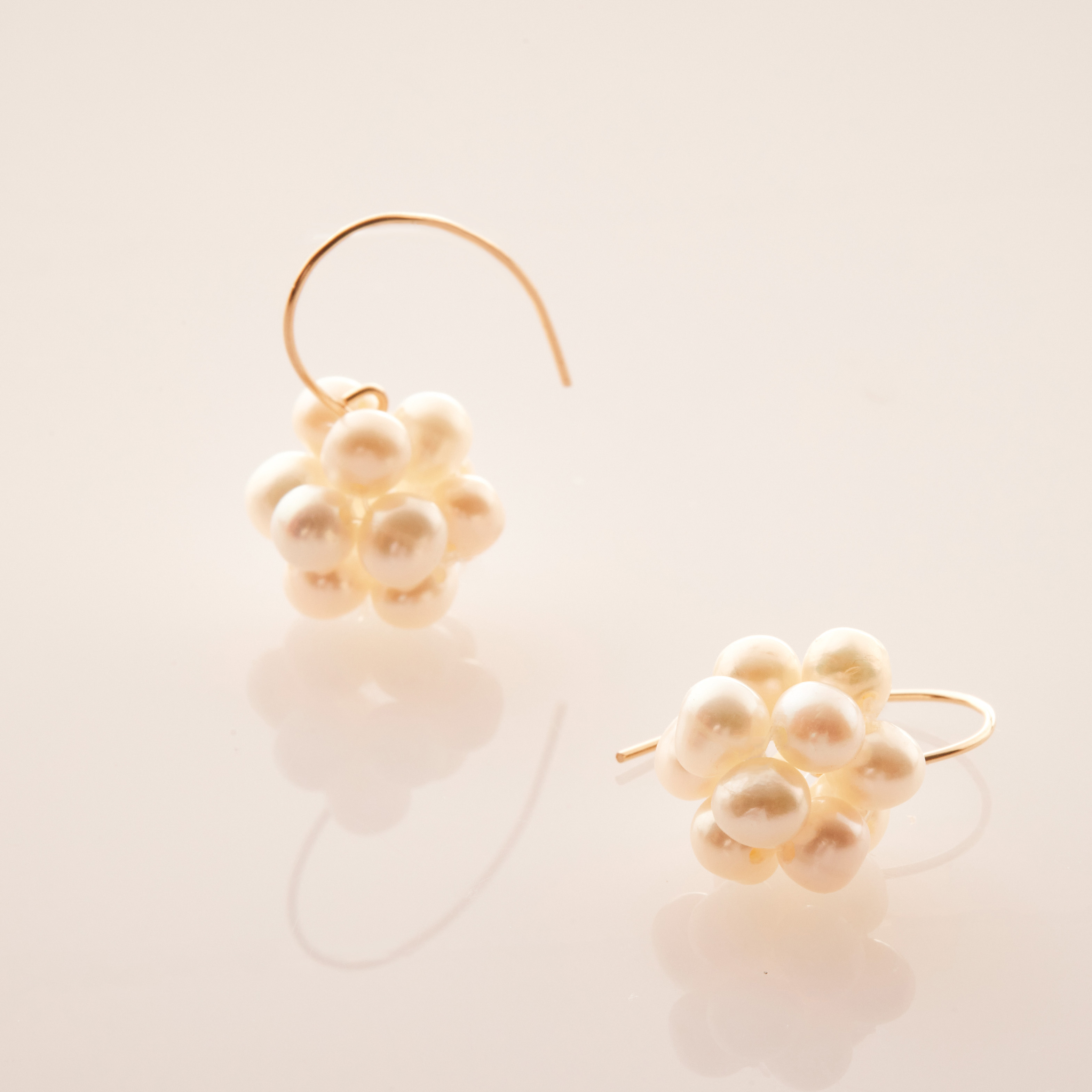 E826 | 14KGF垂墜珍珠耳環