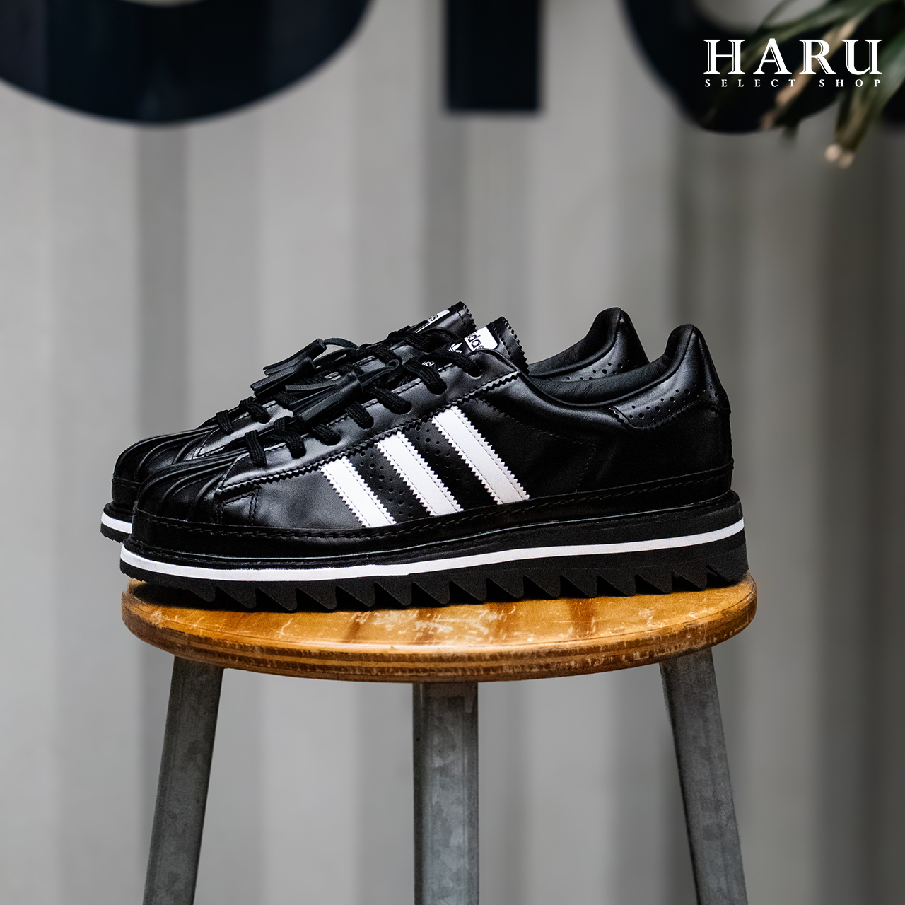 Clot x adidas originals superstar "Black"  黑白 陳冠希 聯名 流蘇 牛津鞋 貝殼頭 男女同款 復古休閒鞋 IH5953