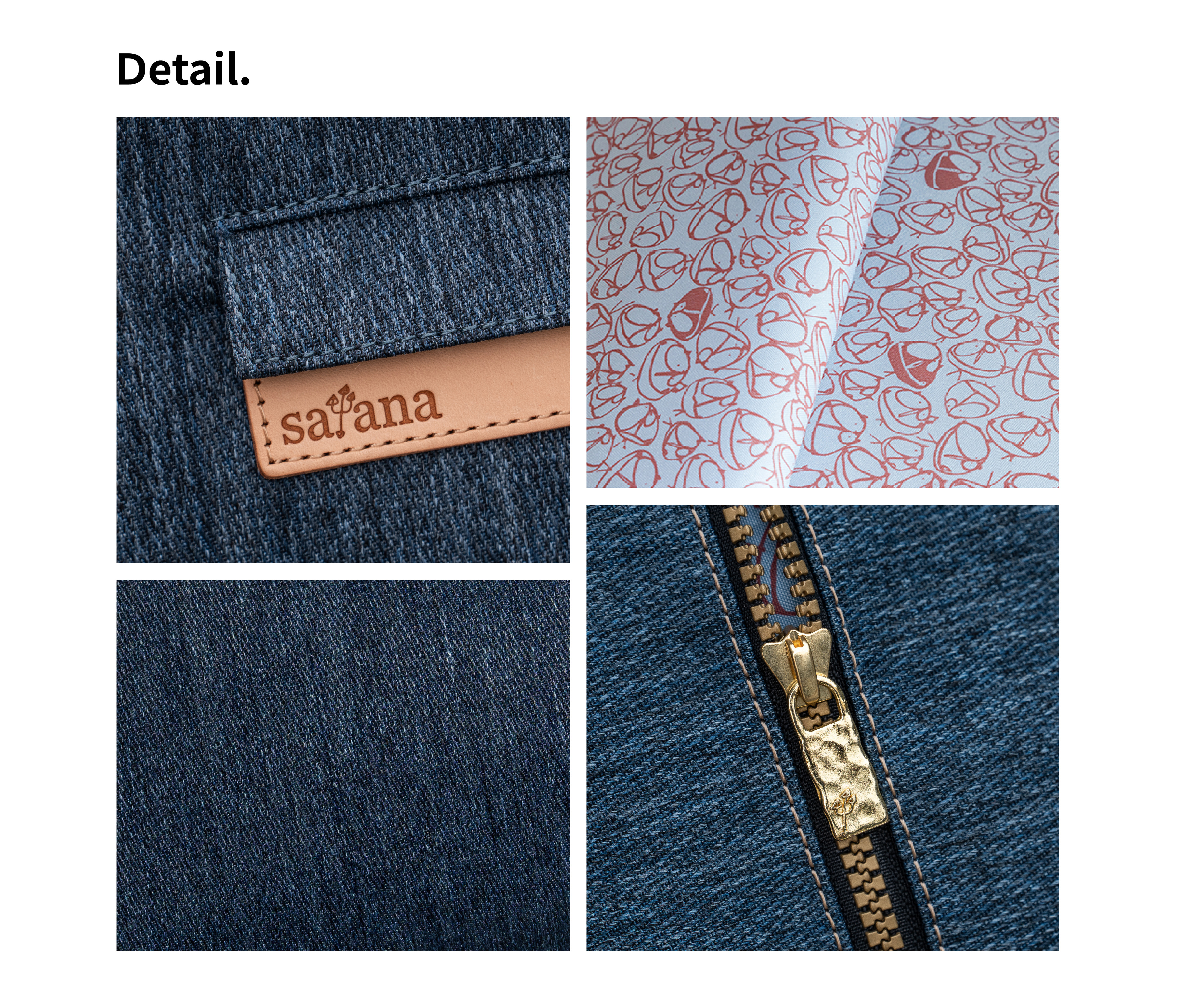 satana Denim 簡約斜背包 深丹寧藍 SDNN0210 細節特寫照