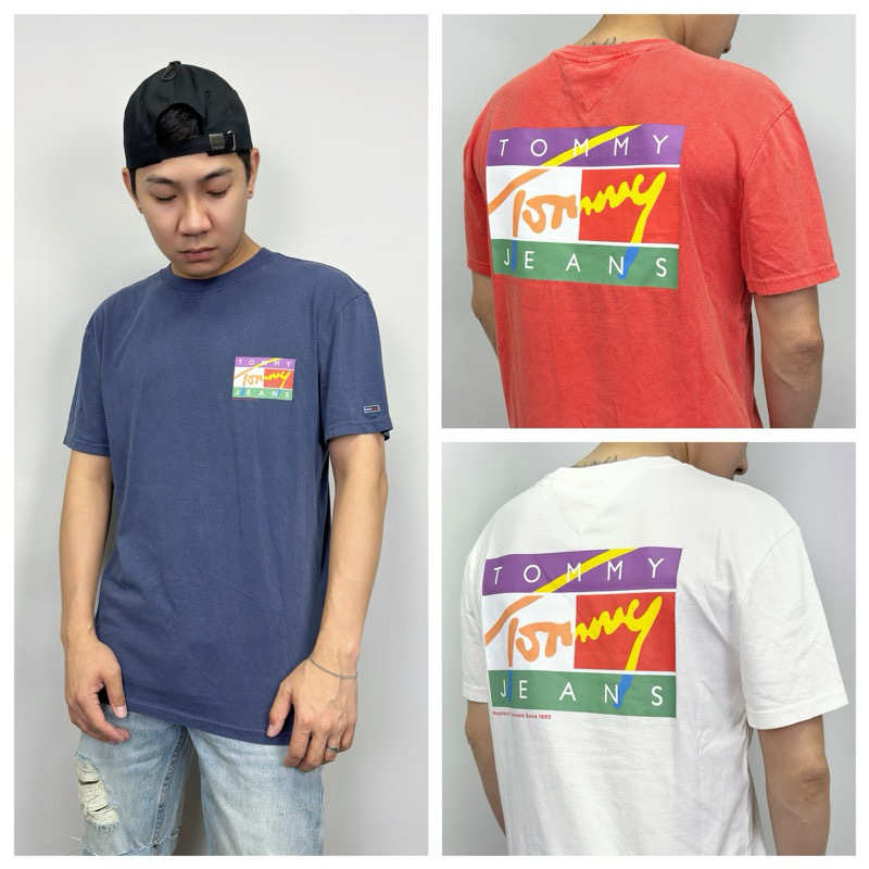 Tommy Jeans 背後彩色草寫國旗 短袖上衣 短袖 短T