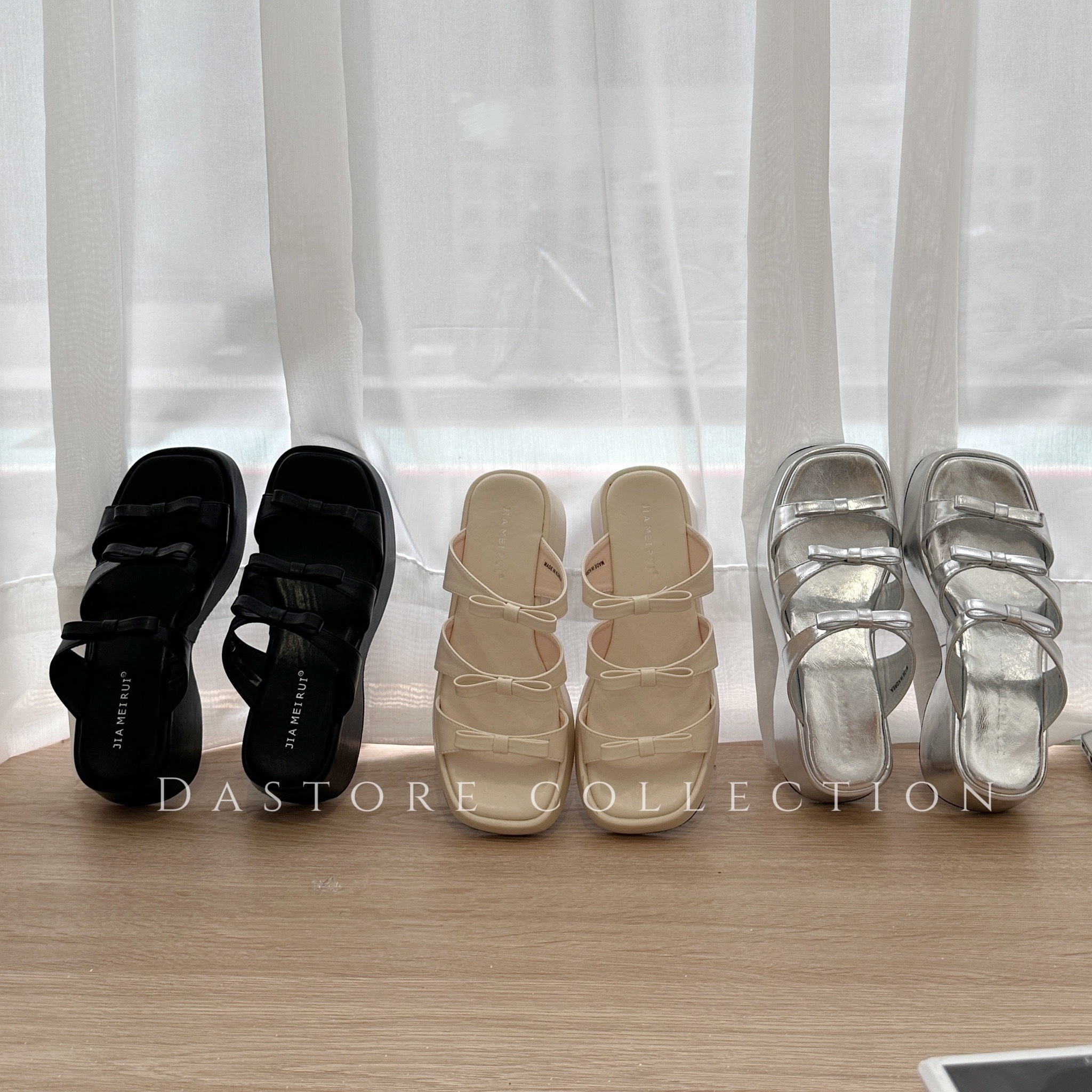 蝴蝶結增高厚底涼鞋/三色