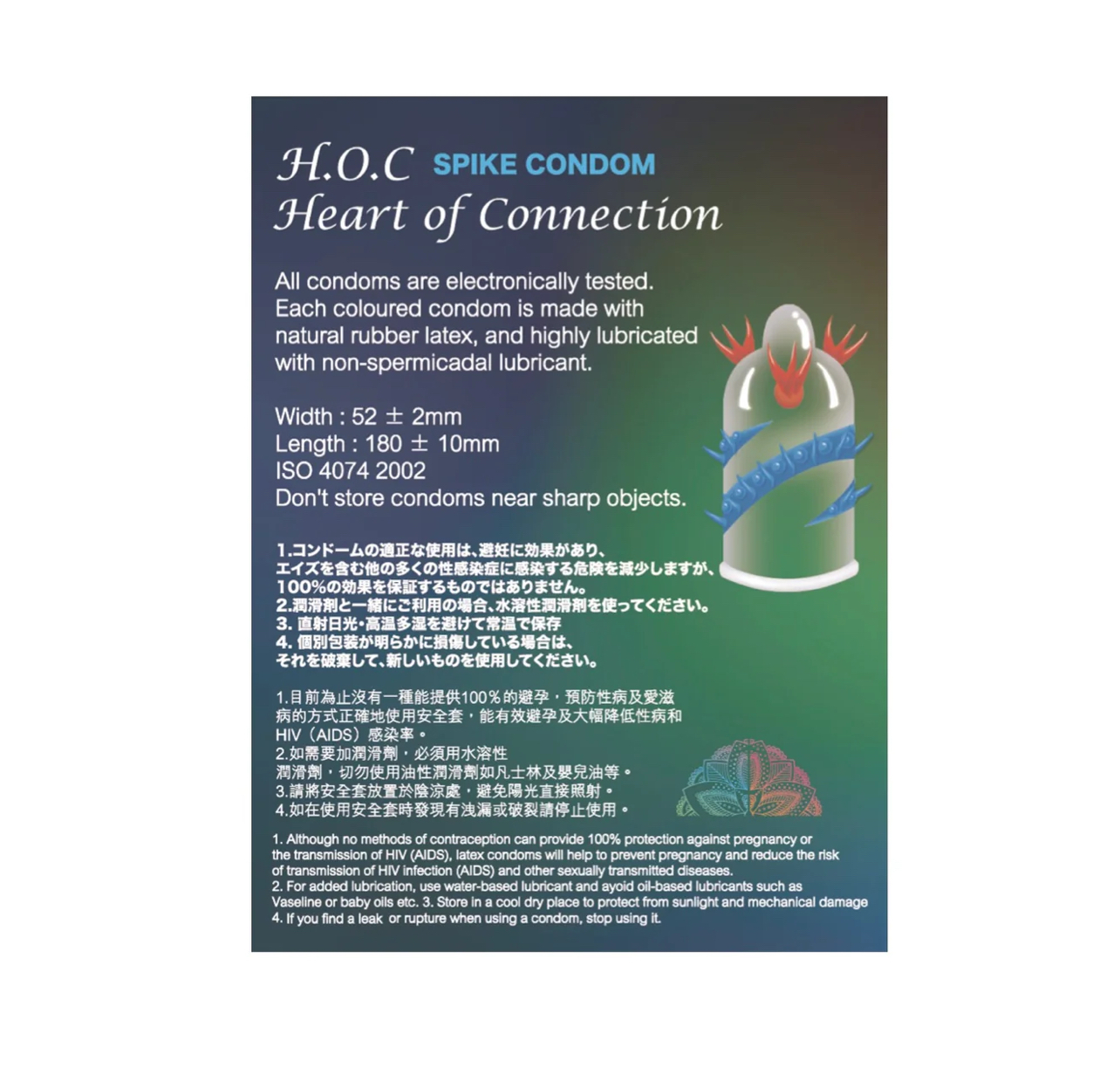 HOC - Spike Condom - Level 3 - WIND FIRE 刺激型安全套 (2片裝)