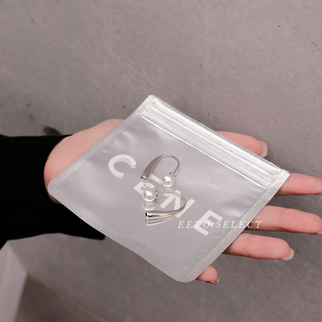 cene 珍珠水滴耳針耳環