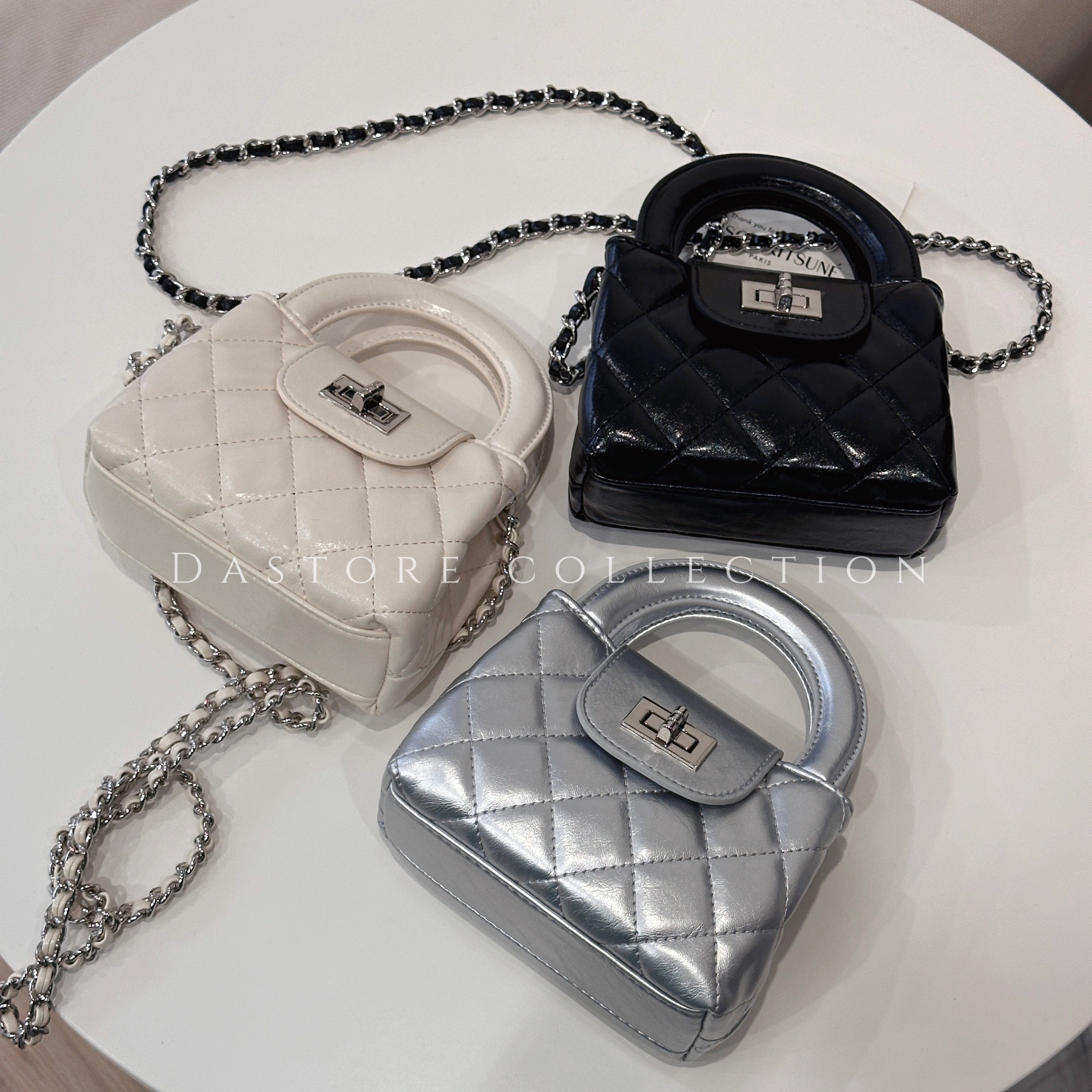 小香風菱格迷你鍊條包/四色