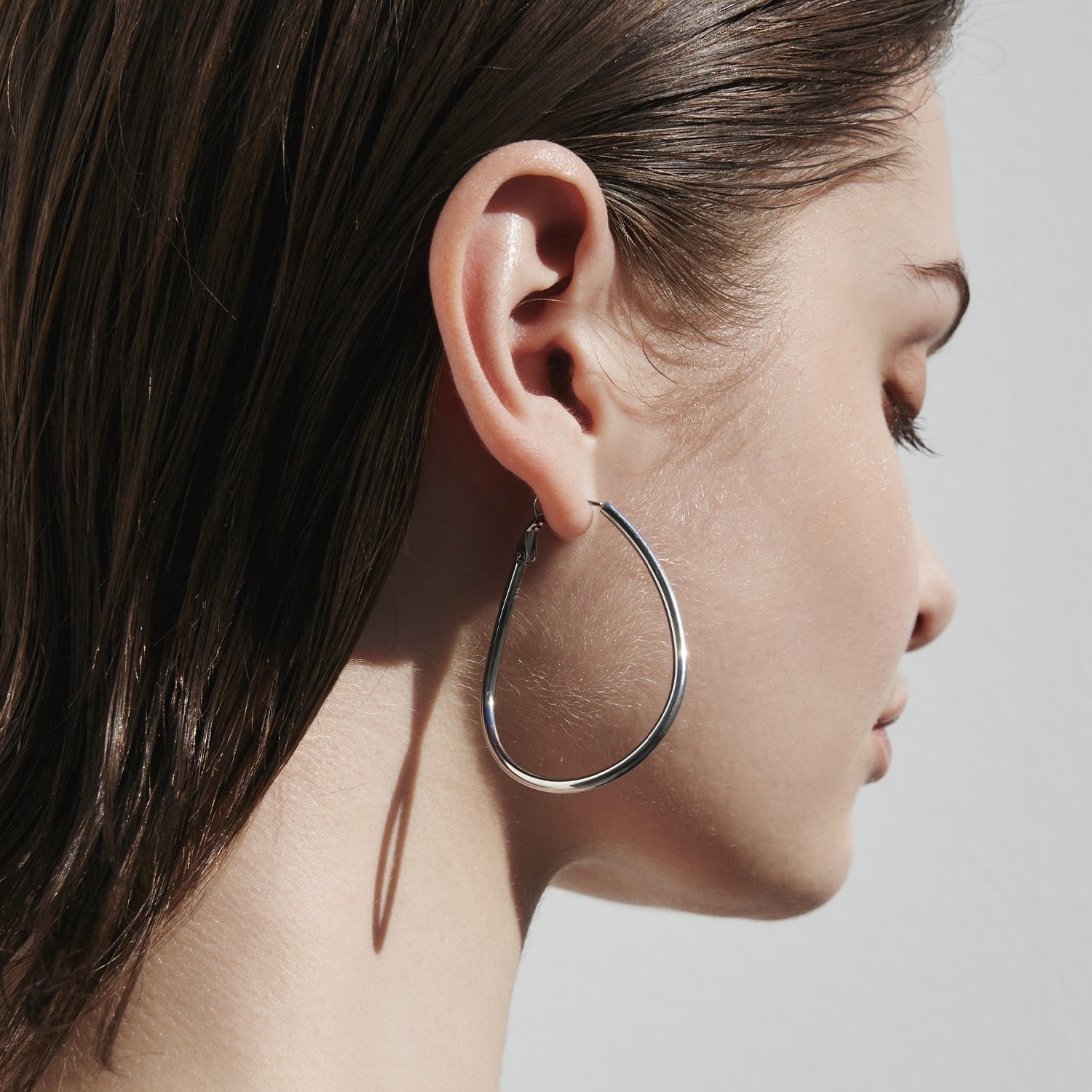 cene 大圓弧耳針耳環