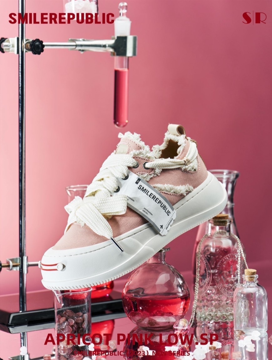 SMILEREPUBLIC 開口笑 粉色 厚底 帆布鞋 SR20220101035